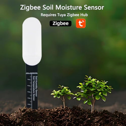 Smart Soil Moisture Meter: Zigbee Soil Moisture Sensor with App Control, Historical Record, Soil Tester with Moisture/Temperature Sensor, Tuya Zigbee Hub Required, Soil Meter for Garden, Plants