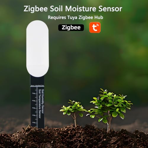 Smart Soil Moisture Meter: Zigbee Soil Moisture Sensor with App Control, Historical Record, Soil Tester with Moisture/Temperature Sensor, Tuya Zigbee Hub Required, Soil Meter for Garden, Plants