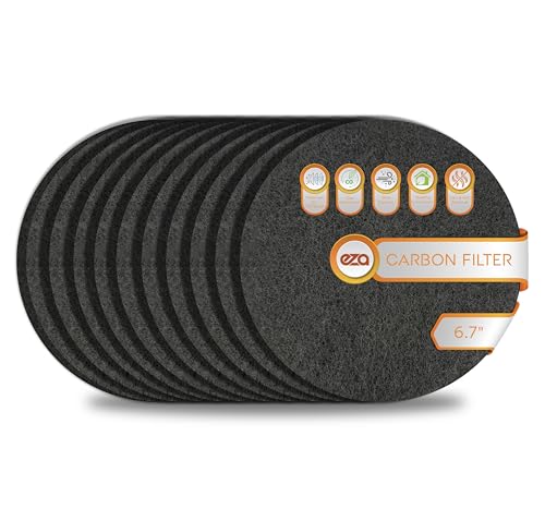 Premium Charcoal Activated Carbon Fiber Replacement Air Filter for Kitchen Compost Bin (10 Pack, Round 6.7") - size: 6.7" x 6.7" x 0.2"