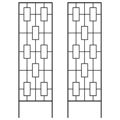 Panacea Black Metal Modern Climbing Plant Garden Trellis, 78" H, Set of 2