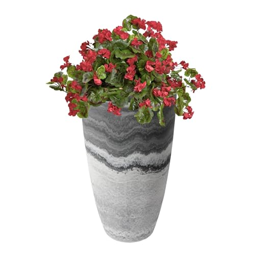 Algreen Products Vase Planter - Drainage Hole - 12 x 12 x 20.5 in - Resin - color: Marble, size: 1 Pack
