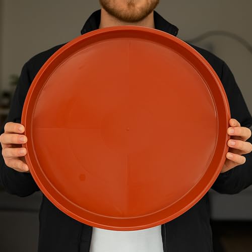 10 Pack Plant Saucer 18 Inches Plastic Drip Trays to Catch Water, Red - color: Red, size: 18 inch