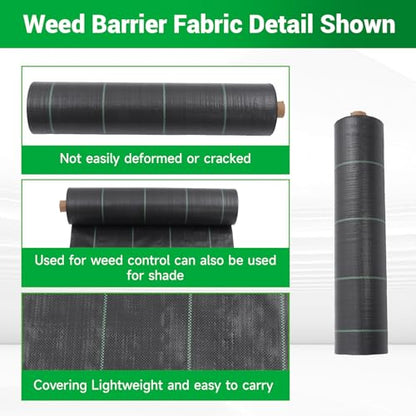 Weed Barrier Fabric Planting Cover - 4 x 200 FT Heavy Duty Landscape Fabric Ground Cover Block for Outdoor Planting - size: 4 x 200 FT
