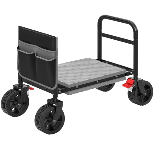 Rolling Garden Kneeler and Seat with Wheels: 360 Degree Swivel with Brakes