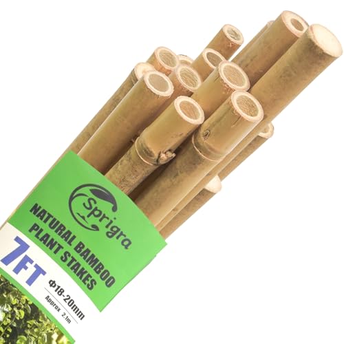 Bamboo Stakes 7 Feet, 84 inch Garden Stakes Multi-Purpose, Bamboo Plant Support Stakes for Tomatos, Beans, Cucumbers, Peppers, Potted Trees, Maintain the Plant Posture, Strengthen and Stem - size: 7FT,Pack of 15