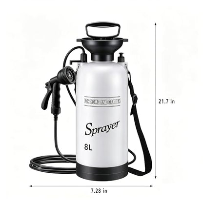 5L Hand Press Portable Shower, 10 Spray Modes with Removable Hose & Shower Head, No Electric Needed – Ideal for Camping Hiking Travel Beach Garden Pet Shower - color: Insulation sleeve 8L