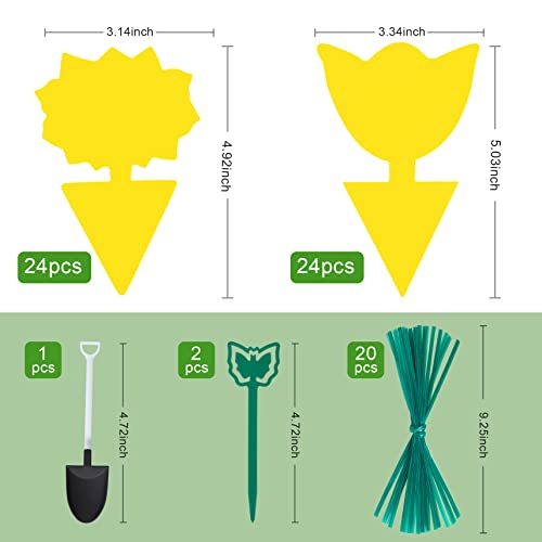 Fruit Fly Trap 48 Pack Yellow Sticky Gnat Killer Traps for Indoor Plants - size: 48 Packs