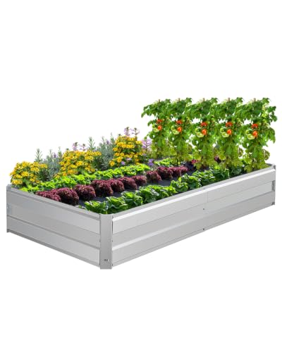 Galvanized Raised Garden Bed Kit, 5.6x3x1FT Metal Raised Garden Beds for Vegetables - size: 5.6*3*1FT