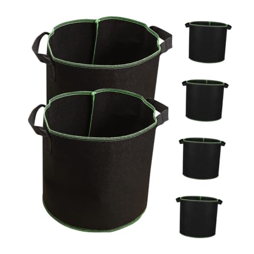 DOITOOL 6pcs Non-Woven Fabric Grow Bags with Handles 4 Gallon Plant Nursery Pots for Indoor and Outdoor Vegetable Seedlings Breeding