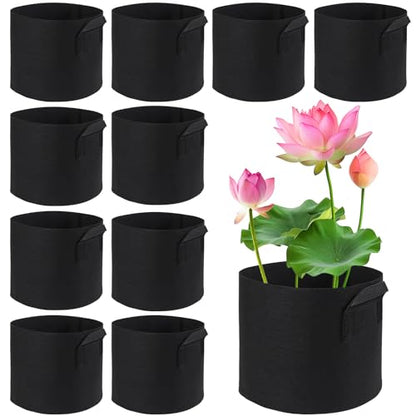 10 Pack Lily Plant Pots for Pond, Aquatic Pond Planter for Pond Reusable Pond Plant Basket Grow Bags for Pond, Aquatic Plants, Potato, Carrot, Onion, Flower - size: 3 Gallon