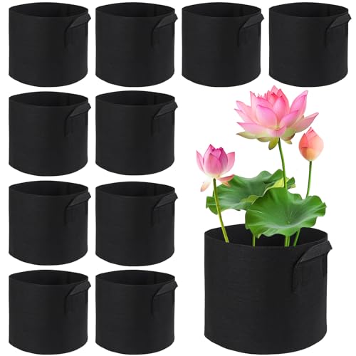 10 Pack Lily Plant Pots for Pond, Aquatic Pond Planter for Pond Reusable Pond Plant Basket Grow Bags for Pond, Aquatic Plants, Potato, Carrot, Onion, Flower - size: 3 Gallon