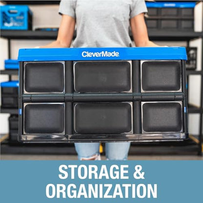 CleverMade Collapsible Storage Bins, 32L 3 Pack, 66 lb Stackable, Stone - color: Stone, size: 32l - 3 Pack