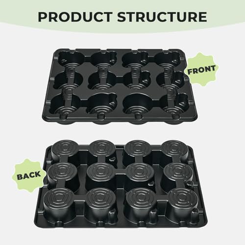 homenote 10 Pack 12 Cell Reusable Seed Starting Trays for 4 Inch Planters - size: 4 Inch, style: 10 Pack Seed Starter Tray
