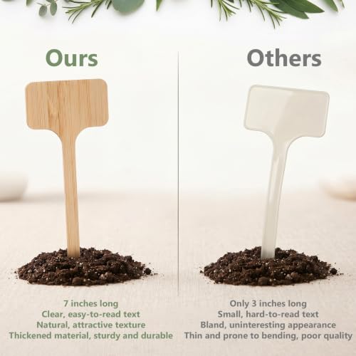30Pcs Outdoor Waterproof Garden Markers, 7"L ×2.3"W Bamboo Labels