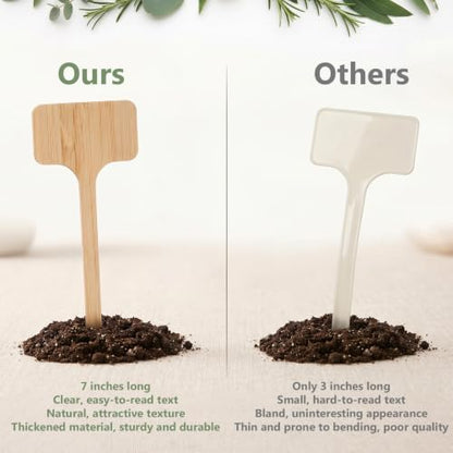 30Pcs Outdoor Waterproof Garden Markers, 7"L ×2.3"W Bamboo Labels