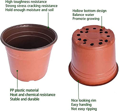 Plastic Planter Nursery Seedlings Pots 6 Inches 100Pcs - size: 6 x 5 x 4 in