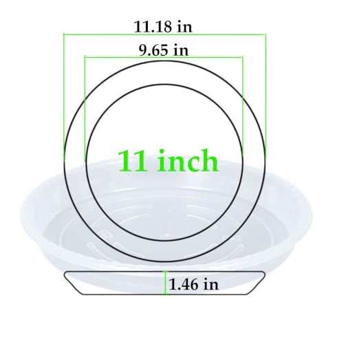 OVZILKI 6 Pack of Plant Saucer 11 inch, Clear Plastic Flower Plant Pot Saucer, Heavy Duty Plant Drip Trays Saucers for for Indoor, Plant Water Tray for Planters - color: Clear, size: 11" - 6 Pack