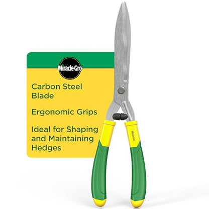 Miracle-Gro 18 in. Wavy Blade Hedge Shears – Lawn and Yard Tool with Sharp Carbon Steel Blades for Trimming Borders, Shaping Bushes, and Shaping/Trimming Hedges, Shrubs - style: Wavy Blade Hedge Shears 18"