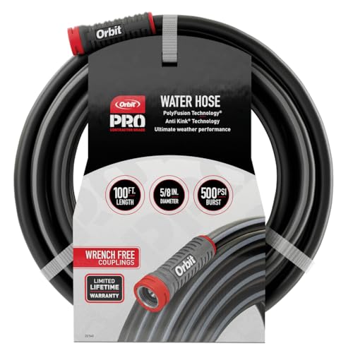 Orbit Pro POLYFUSION Heavy Duty Water Hose (100-Foot x 5/8-Inch) - size: 100 Ft, style: Pro Polyfusion