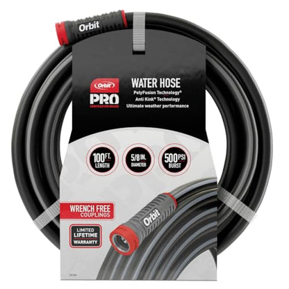 Orbit Pro POLYFUSION Heavy Duty Water Hose (100-Foot x 5/8-Inch) - size: 100 Ft, style: Pro Polyfusion