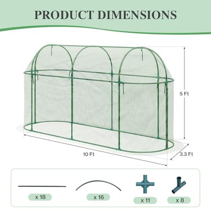 BPS Crop Cages for Garden Plant - size: 10'x3.3'x5'