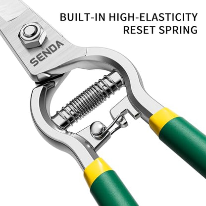8" Pruning Shears, Dual-Color Coated Garden Scissors with Non-Slip Ergonomic Handle, Bypass Pruning Shears for Gardening, Trimming & Branch Cutting - style: 8'' grape shears