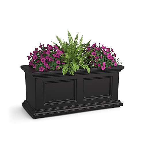 Mayne Fairfield 24in Self-Watering Rectangular Window Box Planter, Black - color: Black, size: 24in