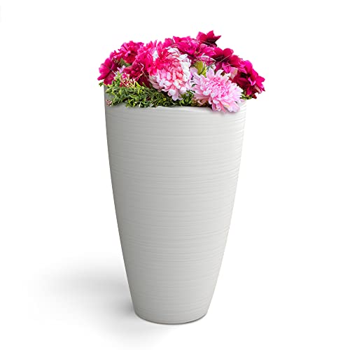 Mayne Modesto 42in Tall Planter - White - 22in x 22in x 42in - 12 Gallons of Soil Capacity with False Bottom (8881-W) - color: White, size: 42 Inch