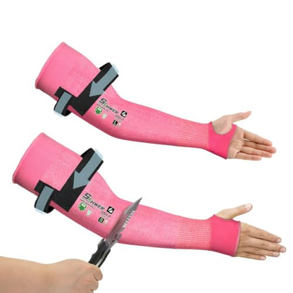 Schwer 10 Pairs 18in A6 Cut Resistant Arm Sleeves for Gardening, S901-P - color: Pink, size: 18 In-10 Pairs