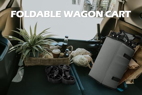 Leonyo 220Lbs Foldable Grocery Wagon Cart with Wheels for Camping, Grey - color: Gray