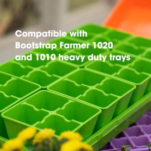 Bootstrap Farmer Reusable 4-Cell Blue Large Seed Starting Tray Inserts for Germination, Propagation, and Plant Starts 40-Pack - color: Blue, size: 40-pack