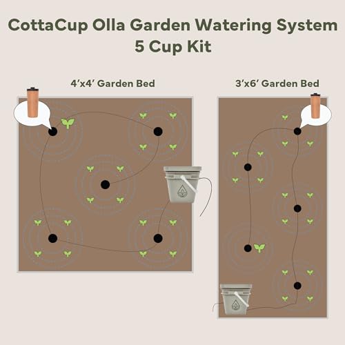 Thirsty Earth: CottaCup Automatic Olla Watering System for Your Garden (5 Cup Kit) - size: 5 Cup Kit