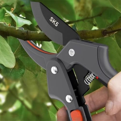 Germany Pruning Shears, Arthritis Weak Hand Snips, Work 3 Times Easier, 1-Inch Cut Capacity Garden Clippers, Ergonomic handle (Pulley - Labor-saving) - color: Grey