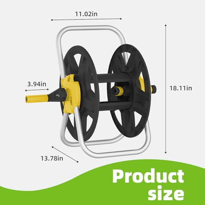 Water Hose Reel,Holds 60-80 Ft of 5/8" Hose - color: Yellow