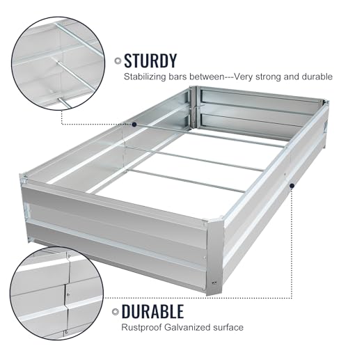 Galvanized Raised Garden Bed Kit, 5.6x3x1FT Metal Raised Garden Beds for Vegetables - size: 5.6*3*1FT