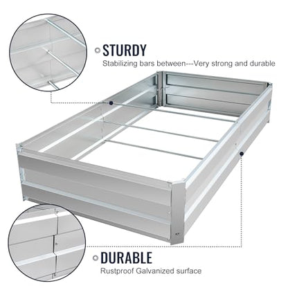 Galvanized Raised Garden Bed Kit, 5.6x3x1FT Metal Raised Garden Beds for Vegetables - size: 5.6*3*1FT