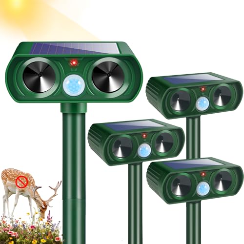 2026 Sonic Fortress Pro Deer Repellent Devices for Plants,4 Pack