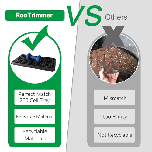 RooTrimmer Shallow 1020 Nursery Flat Trays Specialized for Holding & Carrying 200 Cell Plug Seedling Trays (Height is 1.3"),Microgreen Germination Trays,10 Pack, No Holes (YB01, 10Pcs) - size: YB01-10P-Black