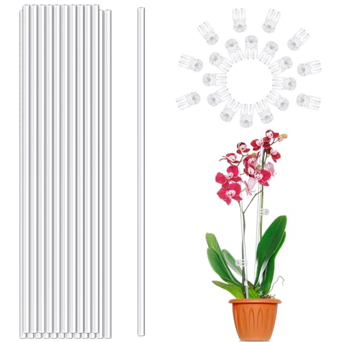 16IN Plant Stakes, Plant Sticks 20PCS Acrylic Clear Plant Support Stakes - size: 16 Inches