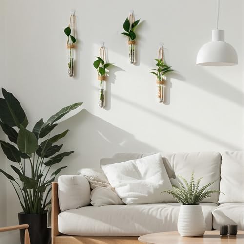 Baderke 9 Pack Clear Window Propagation Stations Plastic Window Planter with Suction Cups & Traceless Nails, Propagated Plant Holders with Bottle Brush, Hanging Vases Terrarium Gift (5.5''& 5"& 3.7'') - size: 5.5 Inch & 5 Inch & 3.7 Inch