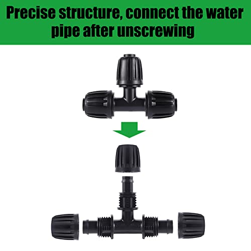 10 Pack 1/2 inch Irrigation Fittings Tee Connectors Anti-Drip - size: 1/2 inch Tee