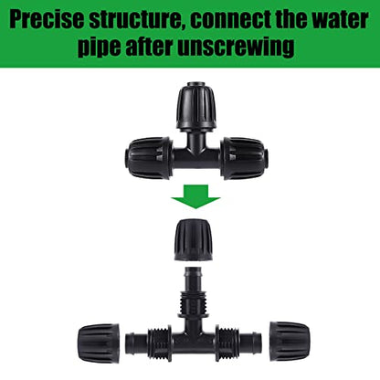 10 Pack 1/2 inch Irrigation Fittings Tee Connectors Anti-Drip - size: 1/2 inch Tee