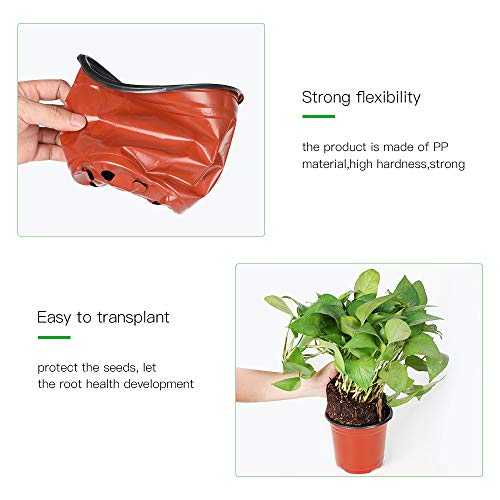 JERIA 200 Pack 6 Inch Plastic Nursery Pots Comewith Drainage Holes, Seedling Flower Plant Container and Seed Starting Pots with 200 Pcs Labels - size: 6 Inch