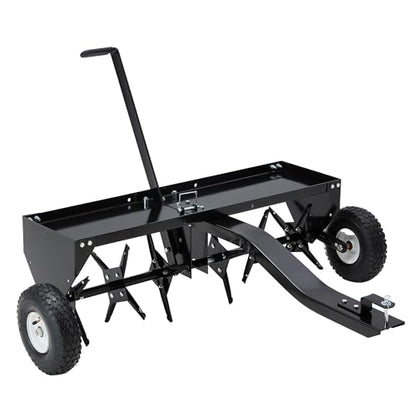 Tow-Behind Plug Aerator, 48-Inch Lawn Aerator for Tractors, 8'' Tires - size: 48''