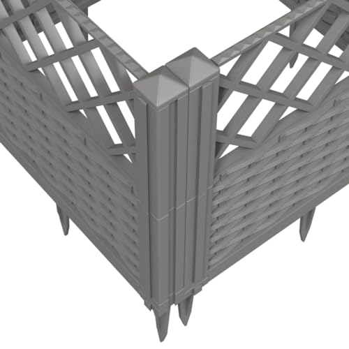 Modular Garden Planter Light Gray 17.1x17.1x17.1 Inches PP - color: Light Gray