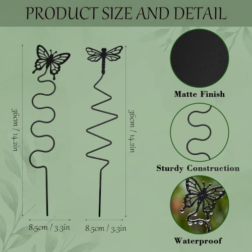 2 Pcs Butterfly Dragonfly Plant Trellis Indoor for Potted Plants