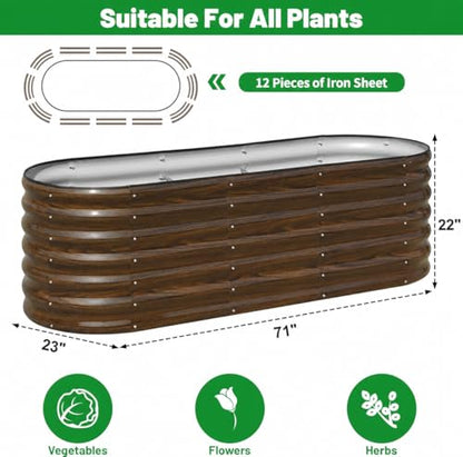SnugNiture Galvanized Steel Raised Garden Bed Kit - 6x2x2 ft Large Metal Planter Box for Vegetables, Flowers, Herbs | Easy Assembly, Open Bottom Design - size: 6x2x2ft(1 Pack)