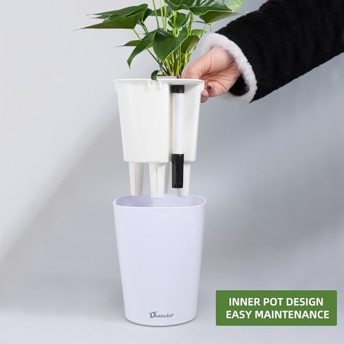 Dexceder 6x7 Self Watering Planter (White) - color: White