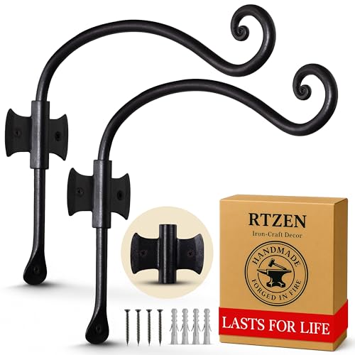 RTZEN Plant Hangers Outdoor or Indoor Heavy Duty Wall Bracket Hooks - size: 10 Inch, style: Axe Hooks