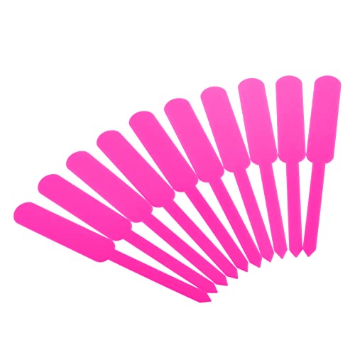 PATIKIL Plant Labels, 200Pcs PP Rectangle Marker Tags for Outdoor Indoor Garden, Pink - color: Pink
